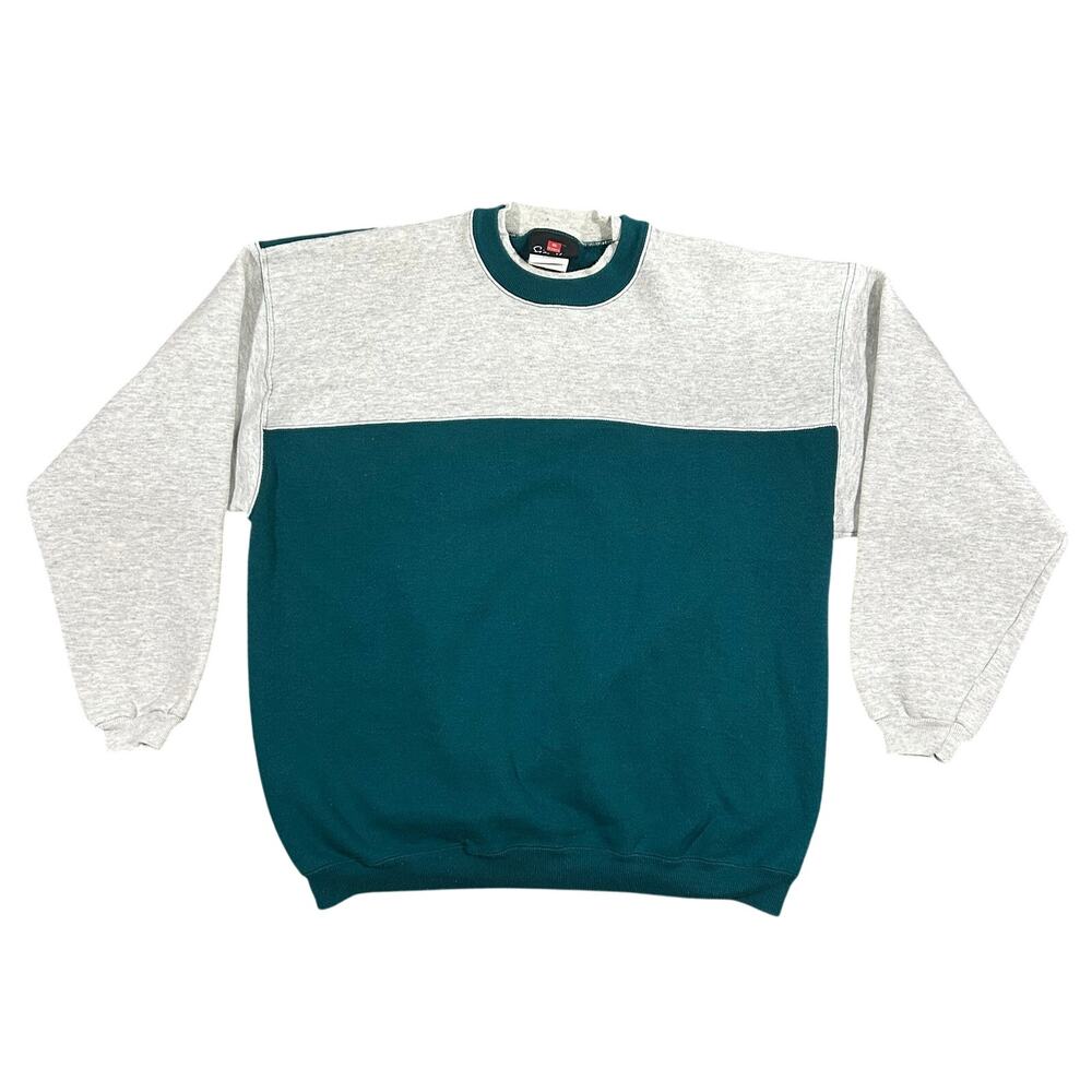 Vintage 90s Hanes Signature Sweatshirt Men’s XL Colorblock USA Made Crewneck